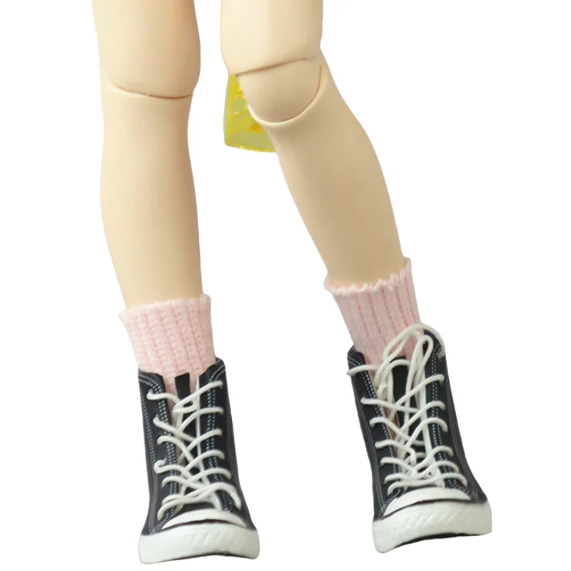 Calcetines para muñeca Blythe, calcetines negros, blancos y rosas de color caramelo para muñeca Ob24 Ob22 Azone, medias largas