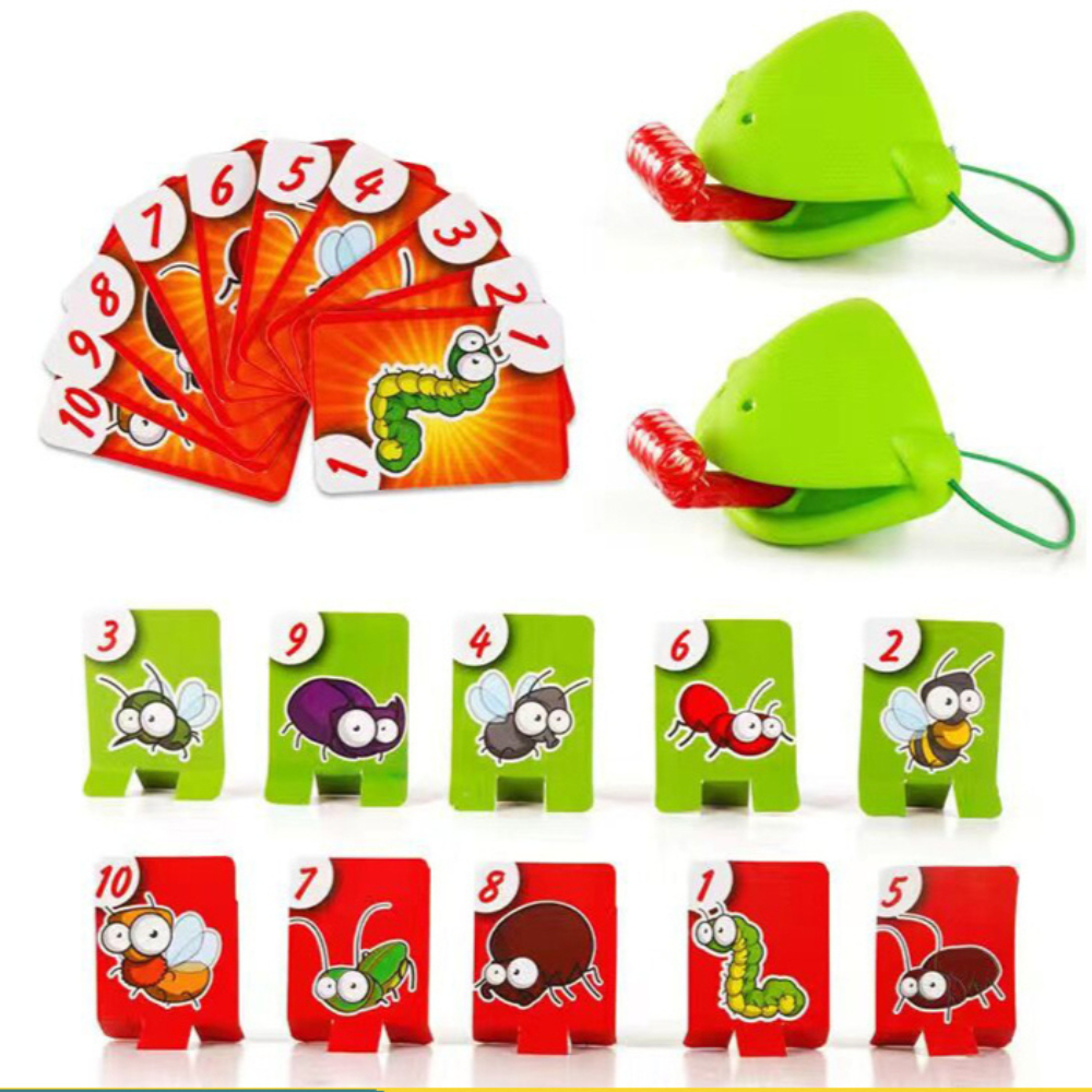 TikTok adhesivo con lengua de rana, el mismo juguete divertido, máscara de lagartos, juego de cartas para dos jugadores, juguetes interactivos de escritorio, juegos de fiesta para padres e hijos
