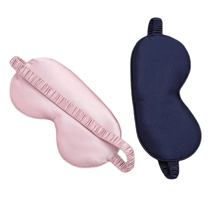 Máscara de olho de imitação de seda dupla face respirável sono luz-bloqueio máscara de olho amazon multi-cor presente envoltório máscara de olho de dormir