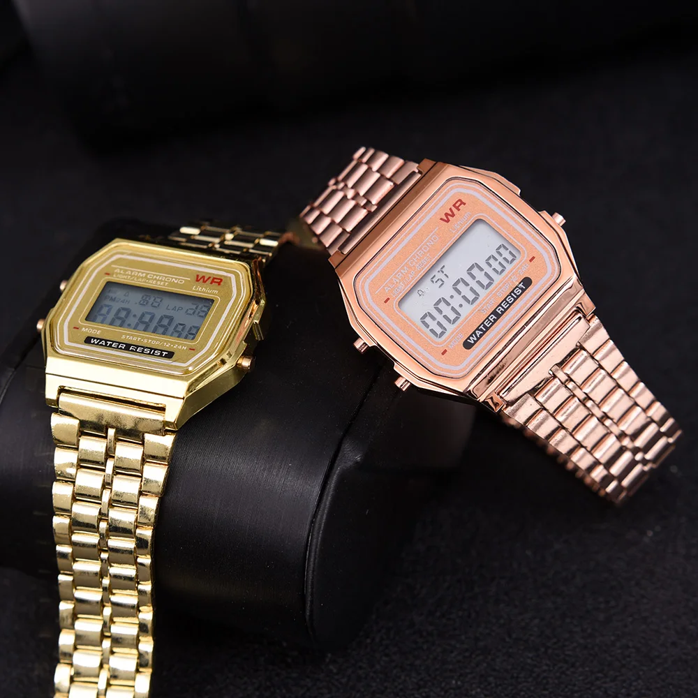 หรูหรา F91W นาฬิกากันน้ํา Retro ดิจิตอลสแตนเลสกีฬาทหารนาฬิกาผู้ชายผู้หญิงนาฬิกาข้อมืออิเล็กทรอนิกส์นาฬิกา