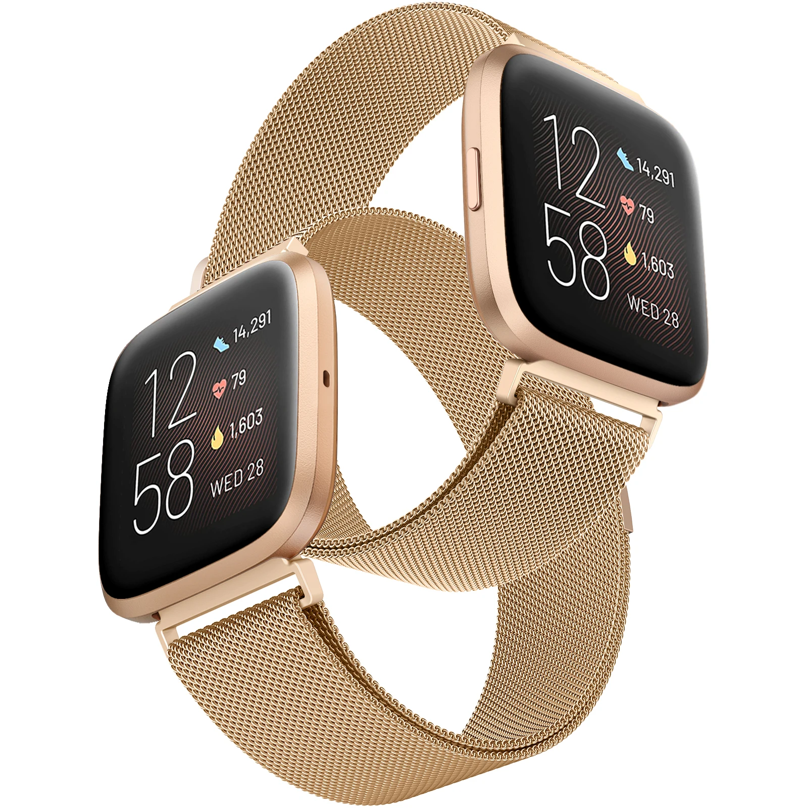 Kim Loại Từ Dây Đeo Fitbit Versa 1/Versa 2/Versa 3/Versa 4 Ban Nhạc Vòng Tay Dây Đeo Tay Cho vòng Đeo Sức Khoẻ Fitbit Versa Lite/Nghĩa 2 Dây Đeo