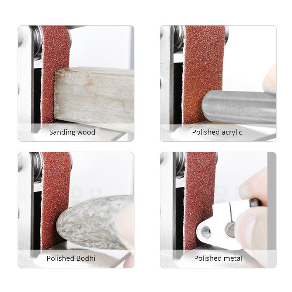Mini lijadora eléctrica de correa, amoladora multifuncional, afilador de cuchillos DIY, 775, 110-240v, 4 ejes, velocidad Variable, herramientas eléctricas de mano