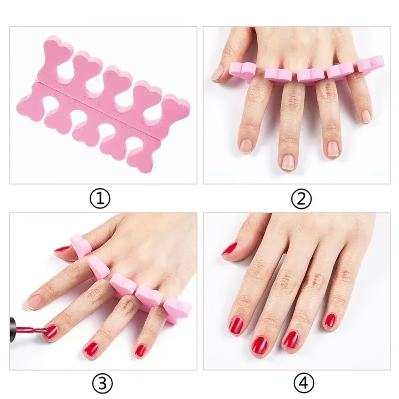 Yikoolin 100 pçs separadores de dedo do pé macio dedos pés ferramentas da arte do prego flexível coração design prática da arte do prego manicure pedicure