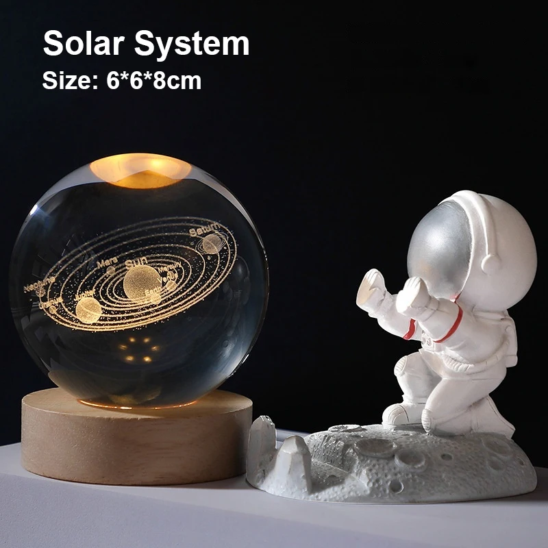 Luce notturna a LED Via lattea Galassia Sistema solare Sfera di cristallo Lampada da notte per bambini Camera da letto Luce ambientale Luce notturna regalo creativo