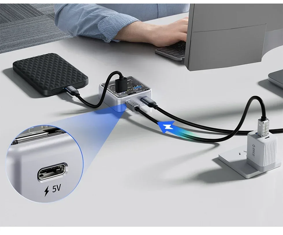 ORICO несколько портов USB A Type C, разветвитель-концентратор, 4 слота USB 3,1, 10 Гбит/с, док-станция, адаптер с несколькими портами USB3.0 для ноутбуков