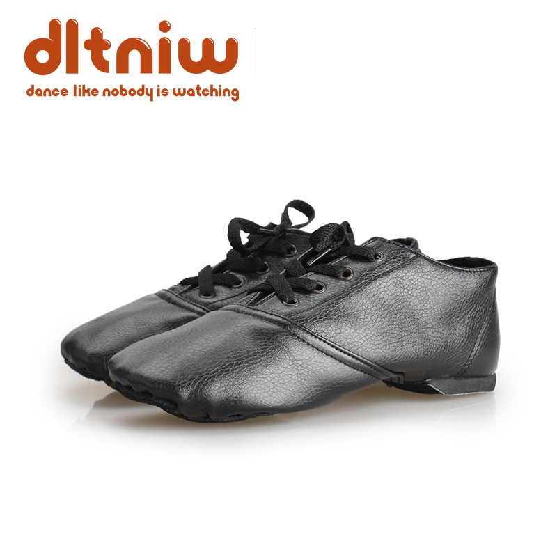 Venta Niños 28-45 PU cuero Jazz zapato mujeres baile damen schuhe diseño suave encaje hasta señora práctica profesora Ballet Jazz zapatos de Ballet
