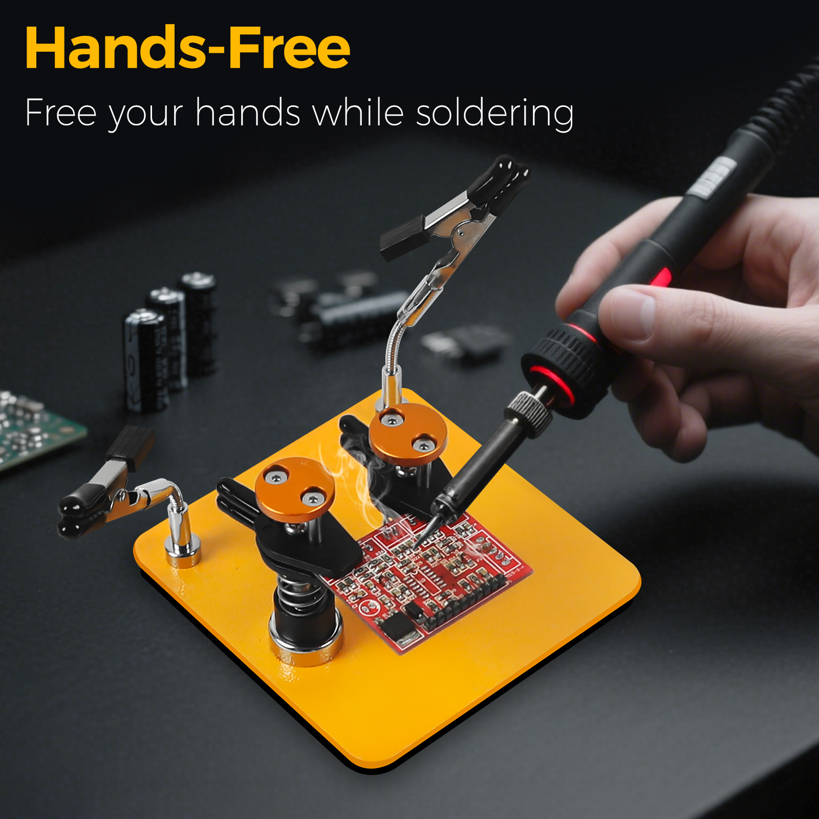 Toolour Magnetic Helping Hands Soldering Tool Press Adjust Distance PCB Clip Solder Wire Holder for Soldering/Electronics Repair