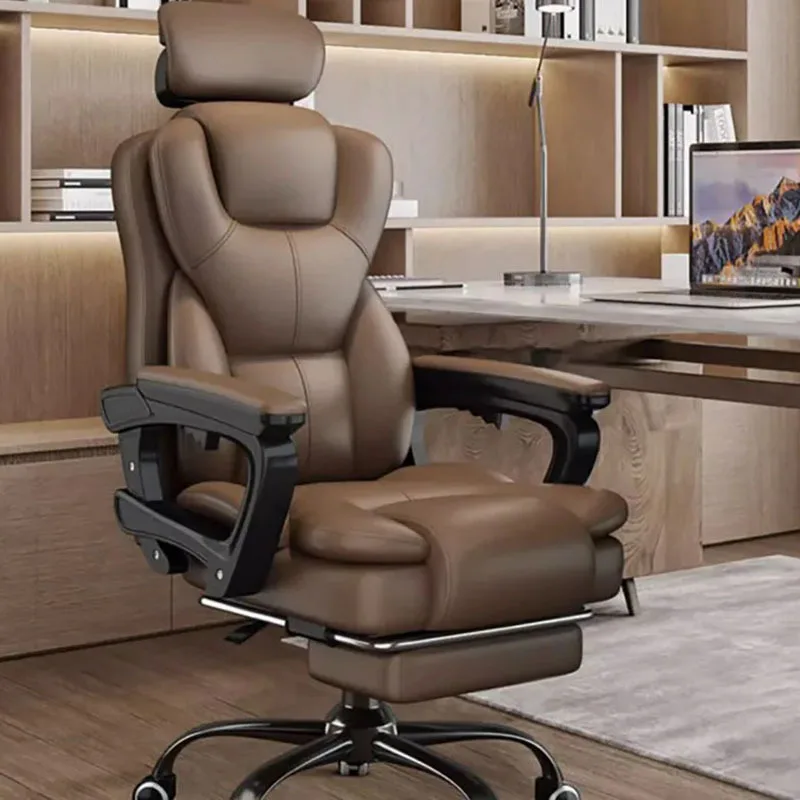 Cadeira de escritório luxuosa e confortável, rodas de couro, desliza ergonômica, cadeira de escritório, aprendizagem, braços, sillas de gamer, casa