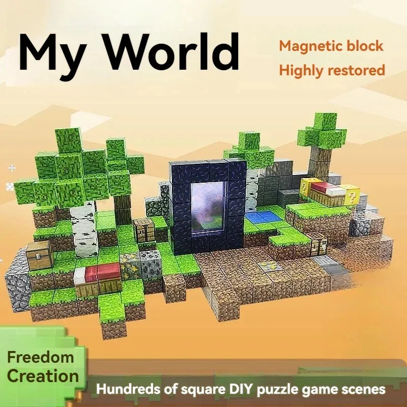 Blocos magnéticos brinquedos para meninos meninas 3 + construir meu mundo ímã cubo jogo de construção educação presente conjunto para crianças