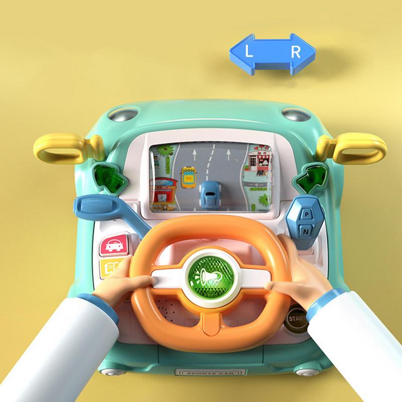 Kids Steering Wheel Toy Simulation Learning Toy Steering Wheel Educational Multifunctional Simulation Car Driving Toy For Kids