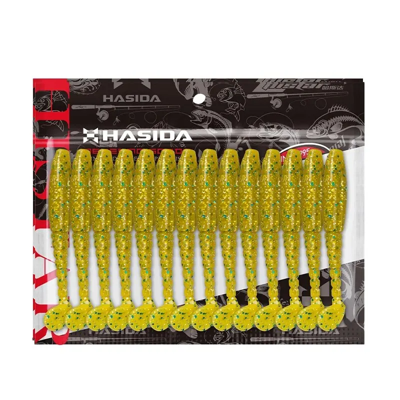 HISTAR-Isca De Pesca De Verme De Plástico Macio, Alta Elasticidade, Design Brilhante, Linha Longa, Cauda T, Corpo De Silicone Artificial Macio, 1 Saco