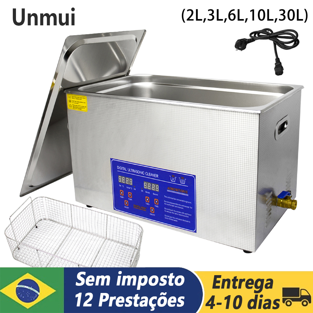 Unmui-2/3/6/10/15/22/30 Litros Limpador Ultrassonico Digital Com Aquecimento, 220v 40khz Alta Frequência Cuba Ultrassônica,Aço inoxidável Ultrassom Limpeza