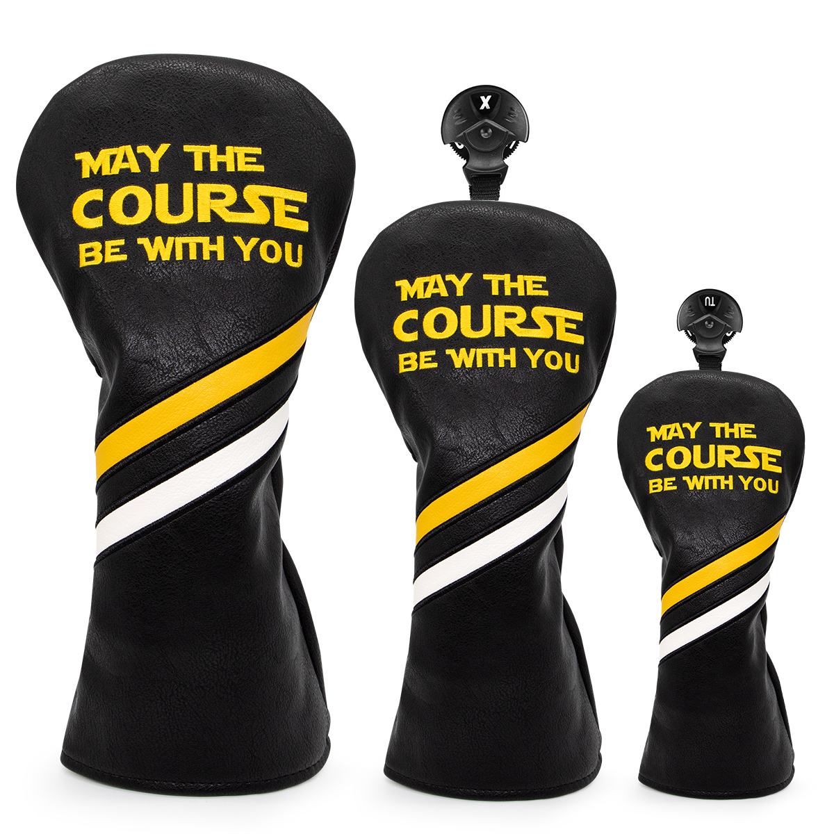Headcovers กอล์ฟยอดนิยม Driver Golf Head Cover เย็บปักถักร้อย Premium หนัง Driver Fairway ไม้ไฮบริดที่มีหมายเลขหมวดหมู่ Mallet