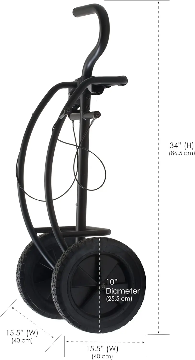 Massage Table Traveler Cart - Sturdy Platform with Large Rubber Wheels & Telescoping Handle / Fits Most Brands & Sizes