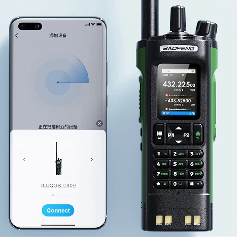 Nuevo BAOFENG UV-32 Walkie Talkie GPS 10W Bluetooth aplicación programación multibanda copia inalámbrica frecuencia tipo C UV32 Ham Radio bidireccional