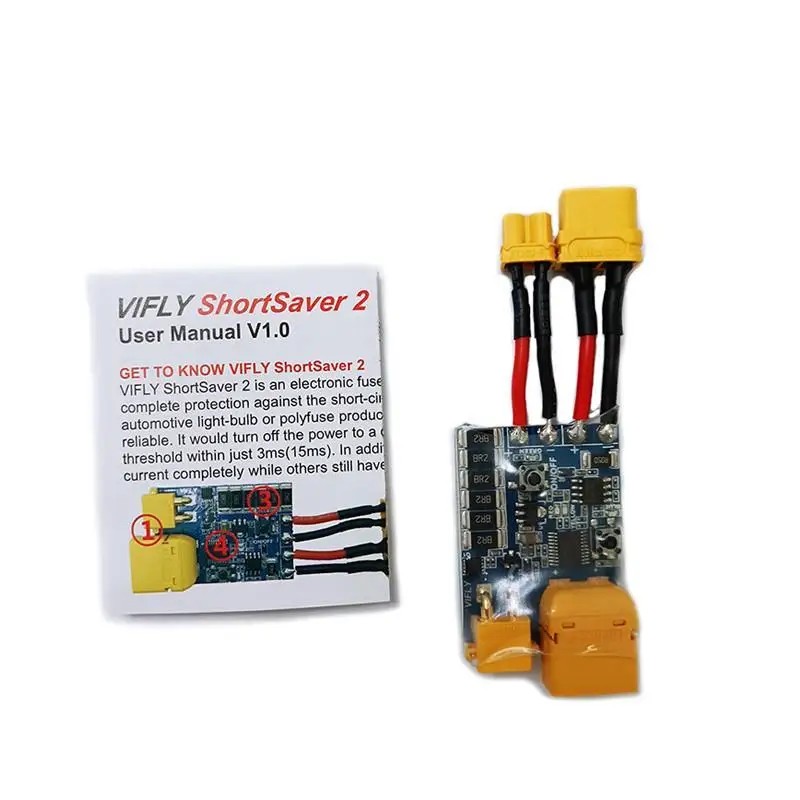 Vifly shortsav 2 inteligente rolha de fumaça interruptor de botão de alimentação fusível eletrônico para evitar curto-circuito sobrecorrente 2-6s xt30 tx60