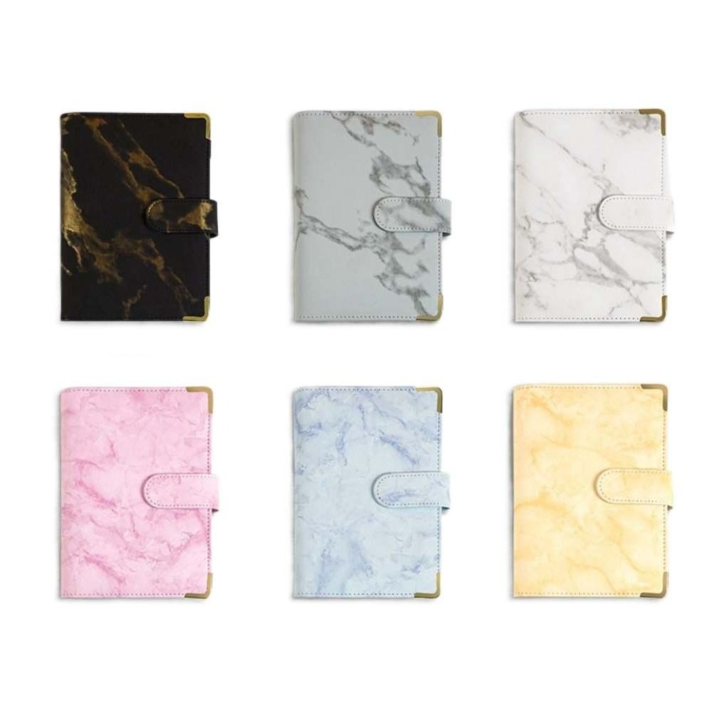 Marbling Money Saving Binder PU Card Holder Savings Challenges Book Money Planner Waterproof Cash Budget Book Save Money