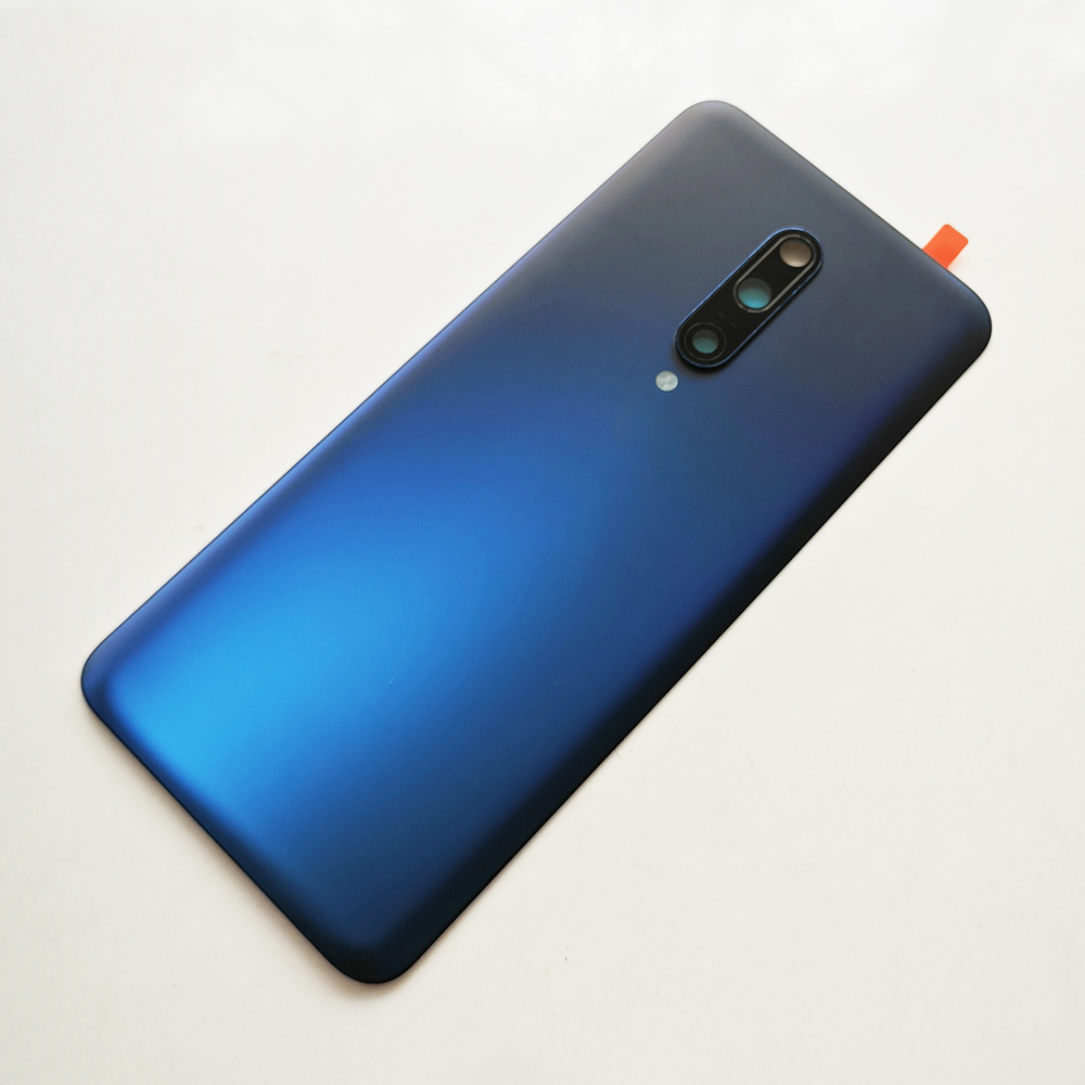 Cubierta trasera de cristal A + para OnePlus 7 Pro, carcasa de batería de repuesto para puerta trasera, cubierta de carcasa trasera con adhesivo para lente de cámara
