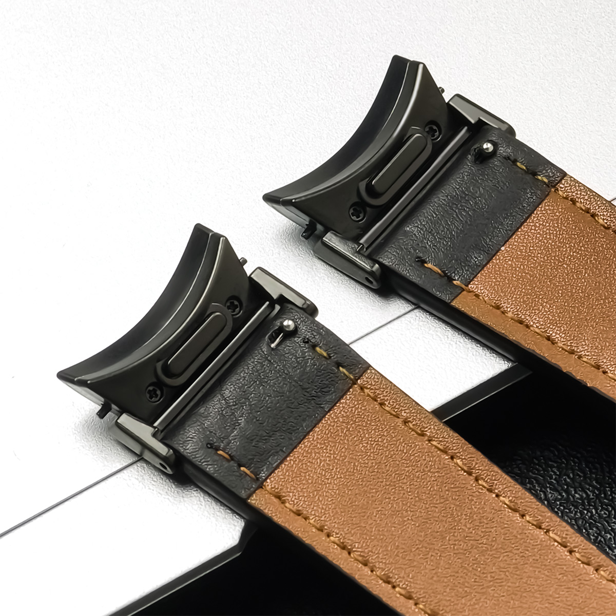 Pulseira de couro para samsung galaxy watch 6 clássico 47mm 43mm 44mm banda sem lacunas pulseira correa para galaxy watch 4 5 pro cinta