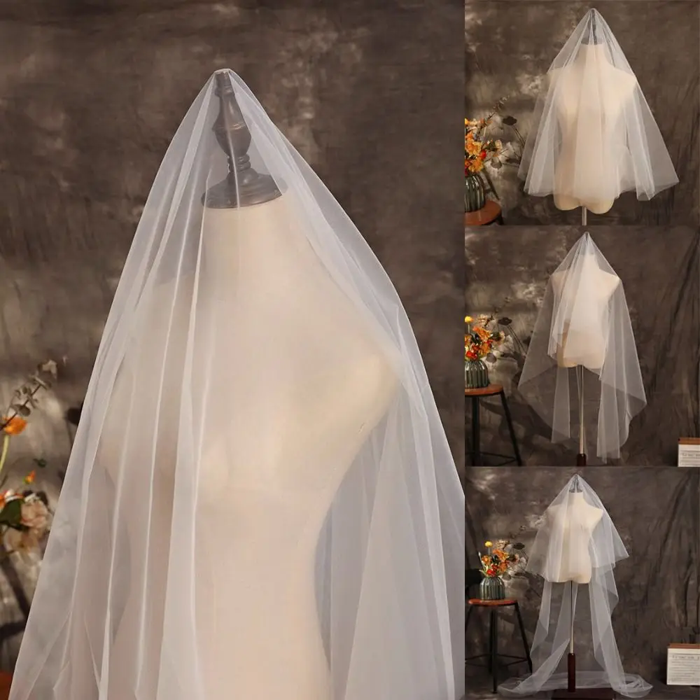 Single Layer Long Veil Bridal Veil DIY Women's Tulle Simple Elegant Bachelorette PartyWedding Accessories for Wedding Party