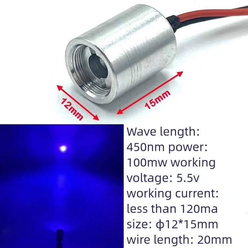 RGB Laser Diode Module Dot Spots Lights Red 100nW Green 50mW Blue 100nW For DPSS Projector Sight Positioning Security Lights