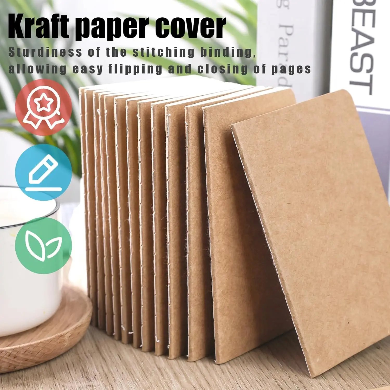 Quaderni Kraft da 24 pezzi, quaderni tascabili da 3,5x5 pollici Quaderni tascabili in carta bianca per regali di viaggio a casa, ufficio scolastico