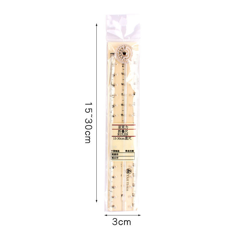 Folding Acrylic Ruler Transparent Straight Rulers Creative Tool Drawing Wiring Student Stationery School and Office Supplies