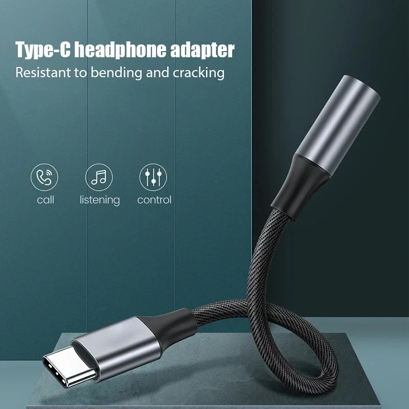 USB C To 3.5mm Female Headphone Jack Adapter Type C Aux Audio Cable Adapter For Samsung Galaxy Huawei Xiaomi iPad Pro Cell Phone