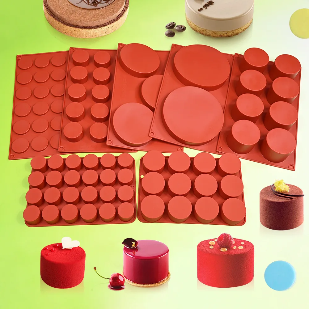 Cylinder Shaped Silicone Mold Soap Mold Chocolate Cookie Covered Sandwich Tool DIY Jelly Pudding Candy Kitchen Cake Baking Pan