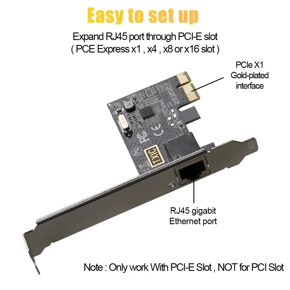Tarjeta de red PCI-E a RJ45 de 1G, Chip RTL8111E, tarjeta de red Gigabit Ethernet PCI Express, 10/100/1000Mbps, 1Gbps para PC