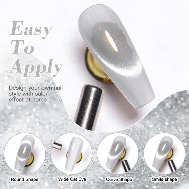 7ml Cat Magnetic Gel Nail Polish Pink Silver Semi Permanent Glitter Magnetic Gel UV/LED Needed Soak Off Painting Vanrish Design