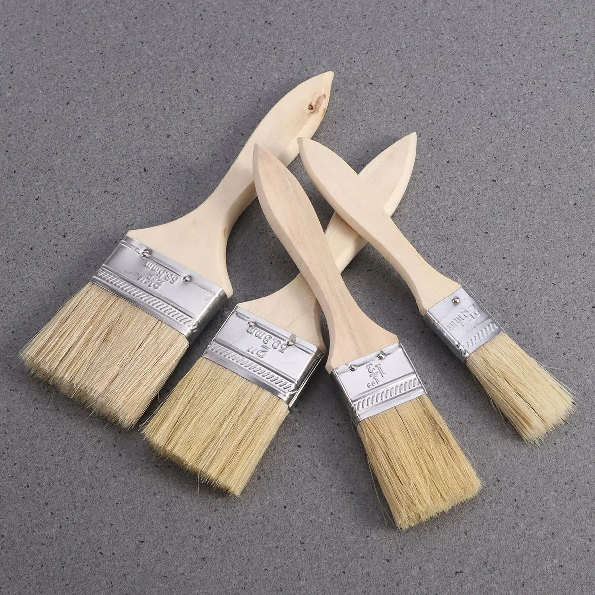5PCS พู่กันระบายสีไม้ Handle แปรงสำหรับผนังและเฟอร์นิเจอร์สีพู่กันระบายสีทำความสะอาดไม้แปรงทำความสะอาด