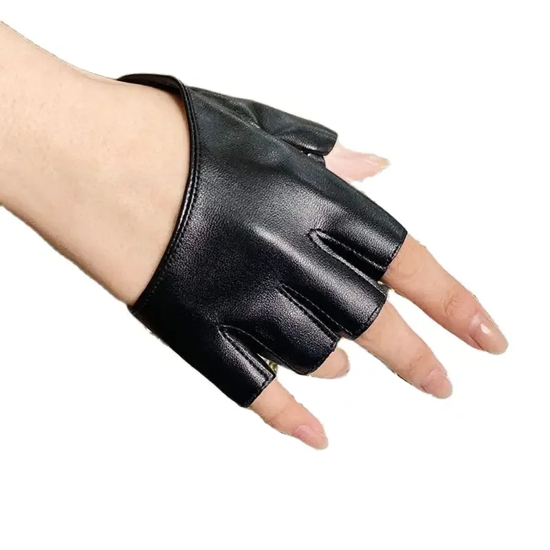 Pu Leder Fingerlose Handschuh Für Goth Punk Rock Lolita Harajuku Bühne Leistung Party Frauen Lolita Cosplay Halbe Finger Handschuhe