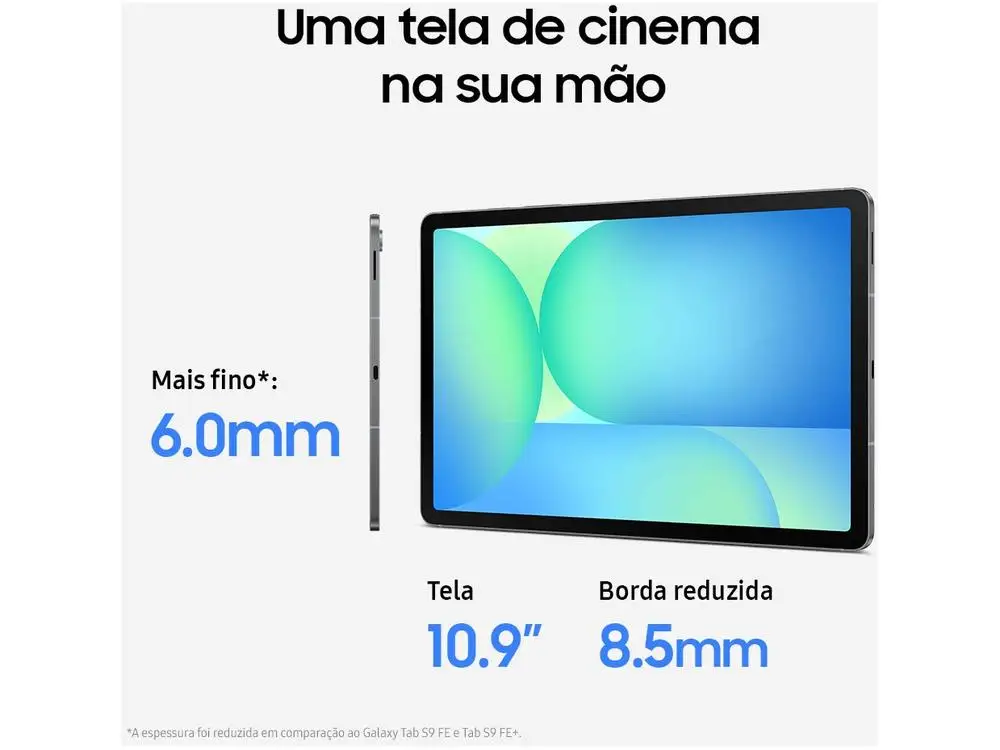 Tablet Samsung Galaxy Tab S10 FE com Capa e Caneta  S Pen 8GB RAM 128GB 10,9" Android 15 Exynos 1580 Wi-Fi