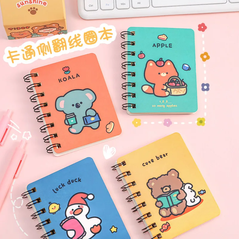 Mini Blank Notebook Study Office Pocket Notepad A7 Small Coil Book Travelers Notebook  Kawaii Cartoon
