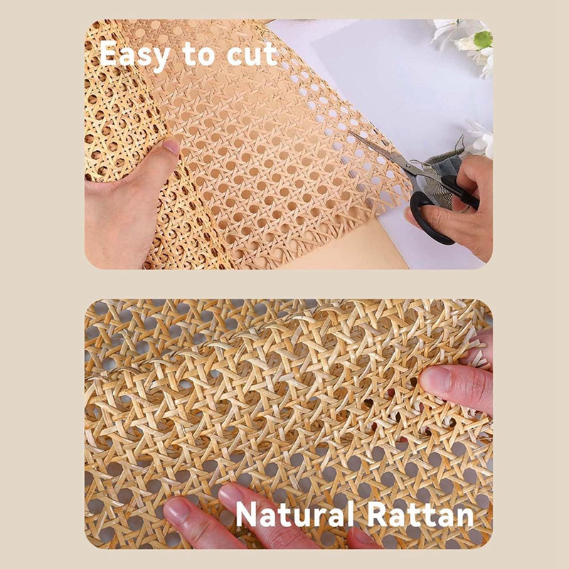 3.3 Ft Long Natural Rattan Webbing Rolls, 16-Inch Wide, Perfect For Chairs, Cabinets, And Home Improvements