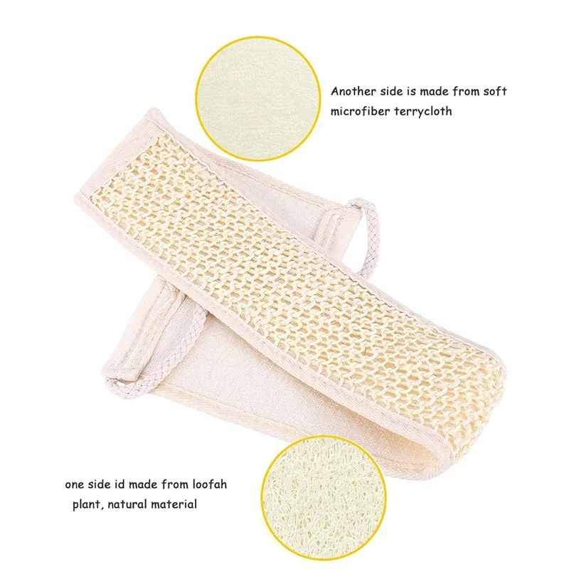 Natural Soft Exfoliating Loofah อาบน้ํา Unisex นวดสปา Scrubber ฟองน้ําสายคล้องคอสุขภาพผิวเครื่องมือทําความสะอาด