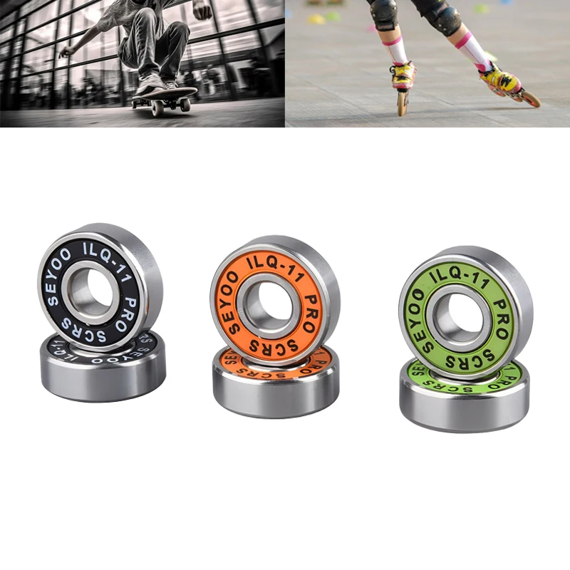 8PC lagers ILQ-11 hogesnelheidslagers zijn geschikt ino skateboard lange board inline rolschaatsen en schaatsen met laag geluidsniveau