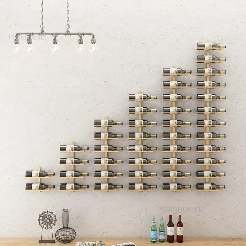 Wall Bar Cabinet Elegant Vintage Wine Stands Decoration Metal Storage Open Cabinets Outdoor High End Furniture Luxury Shelves