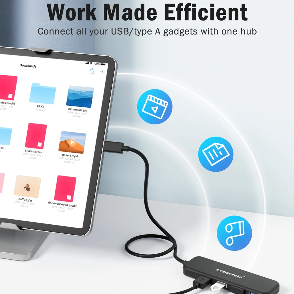 Lemorele USB 3.0 HUB 4 в 1 Адаптер типа C 4-портовый слот USB C Hub USB Hub 3.0 Высокоскоростной для ноутбука Windows Mac