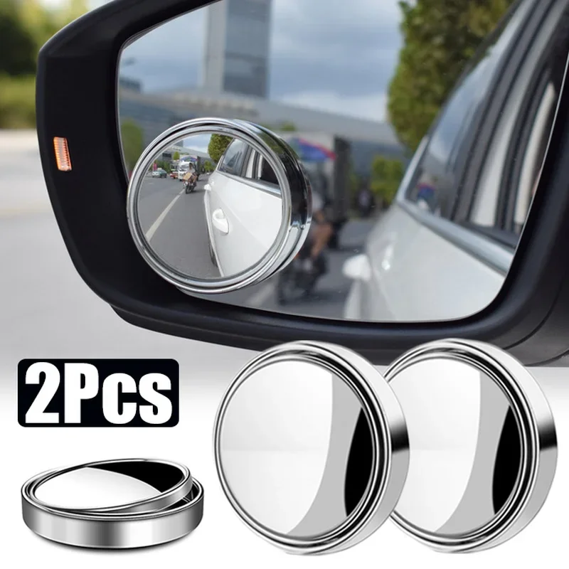 2 Stücke 360 Grad Einstellbare Blinden Fleck Spiegel Auto Hilfs Rückspiegel Konvexen Spiegel Runden Rahmen Weitwinkel Spiegel für Auto Rückwärts