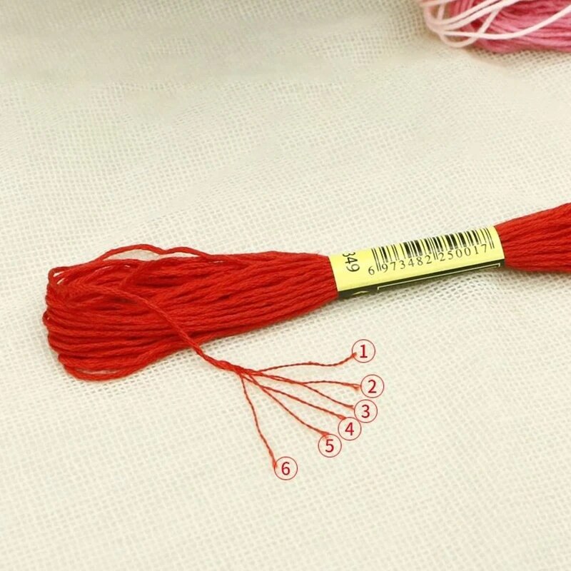Hilo de punto de cruz de Color fijo, 200 colores, hilo de bordado tejido a mano, cada uno, 7,8-8 metros, 6 hebras