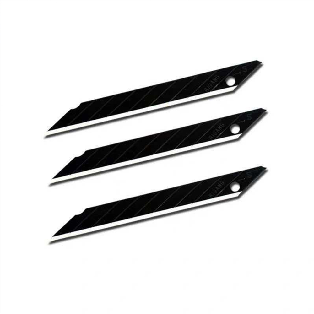 100 шт./10 коробок, художественное лезвие, 9 мм, триммер из углеродистой стали, лезвие для скульптуры, универсальный нож 30, 60 градусов, общий черный, серебристый, сделай сам