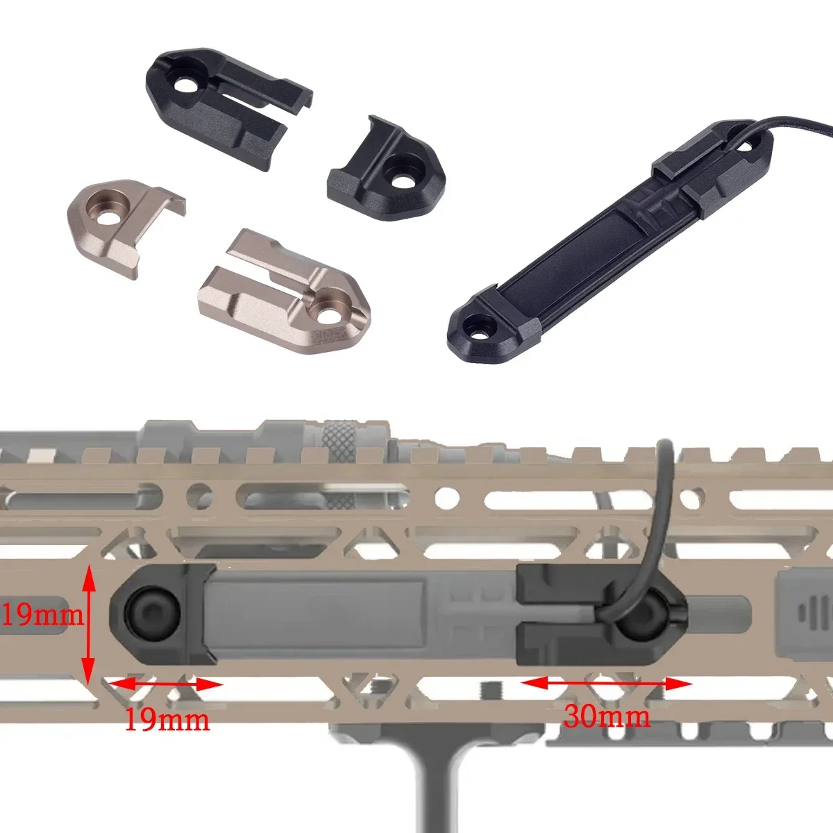 Arma explorador luz linterna almohadilla de presión interruptor Mlok Keymod montaje en riel SF M600 M300 accesorios Airsoft riel Picatinny