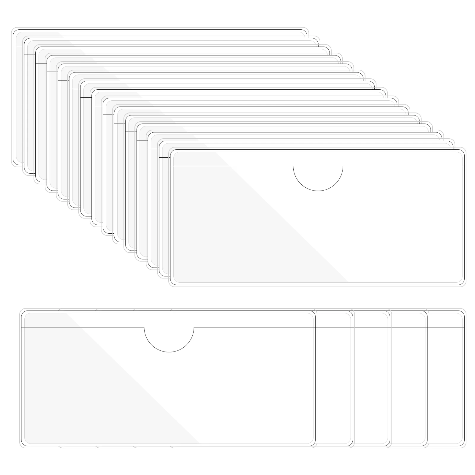20/30 pezzi porta etichette autoadesivo tasche per carte maniche porta etichette porta carte trasparenti per biblioteca con apertura superiore per schede indice