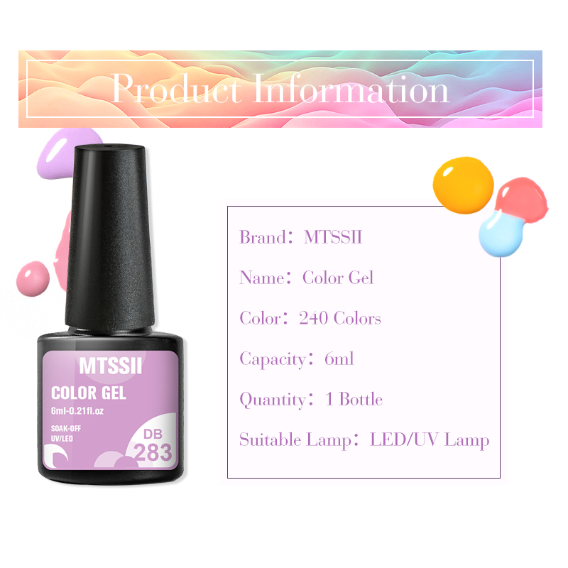 Mtssii-esmalte en Gel para uñas, barniz semipermanente para manicura, UV, LED, 240 colores, 6ml