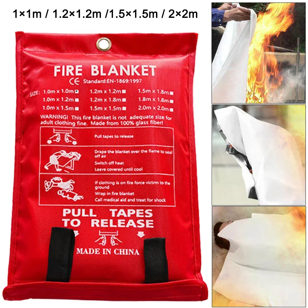 Branddeken Glasvezel Branddeken Vlamvertragende Bescherming Brand Onderdrukking Deken Warmte-Isolatie Voor Noodsituatie Surival