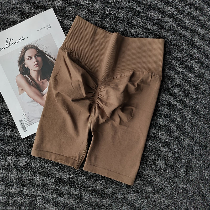 Pantalones cortos de Yoga sin costuras para mujer, pantalones cortos de entrenamiento de cintura alta, mallas de gimnasio con Control de barriga, pantalones cortos transpirables para correr, verano