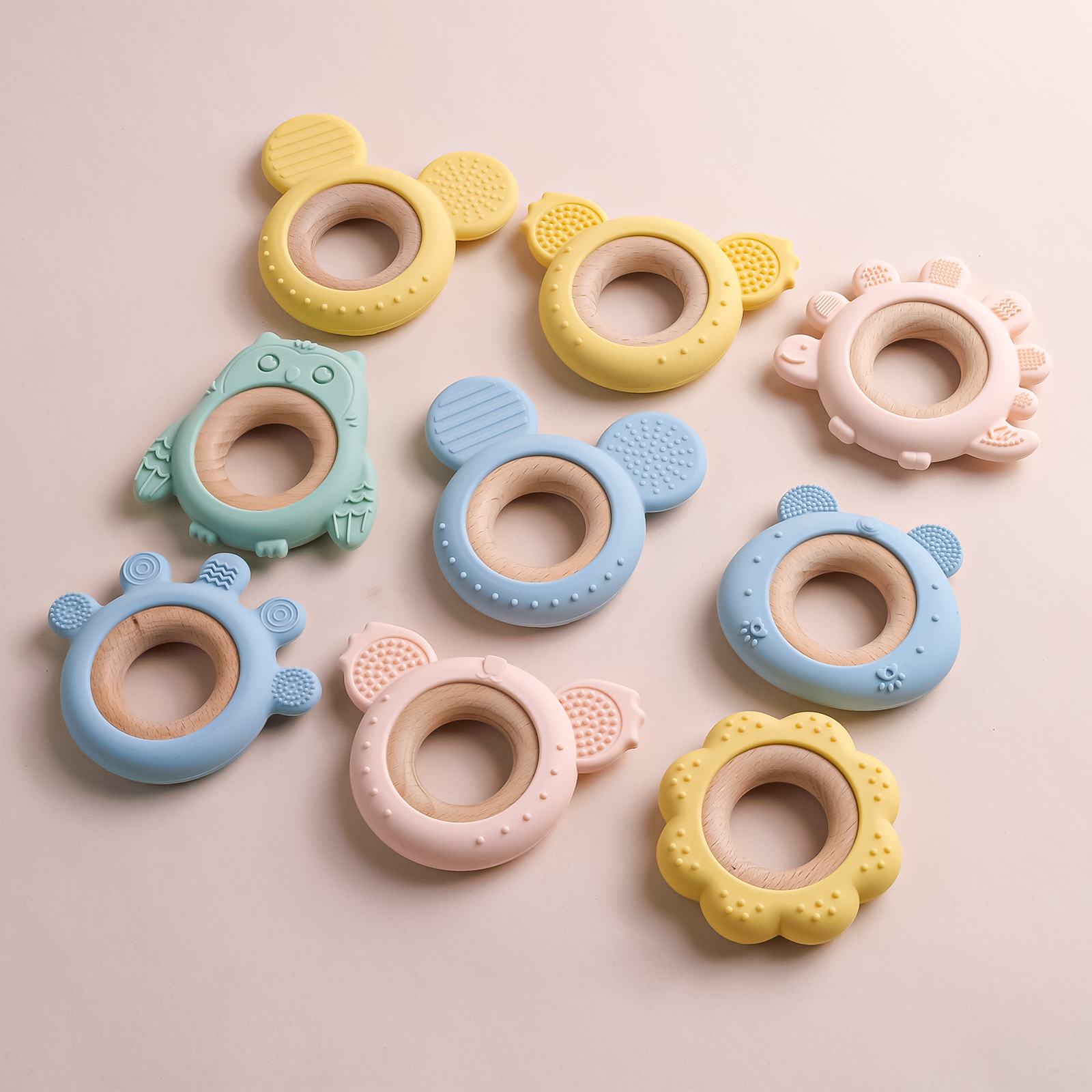hu 1 pçs silicone mordedor bebê dos desenhos animados sapo veados dentição brinquedos colar pingente enfermagem dentes presente bebê goma de silicone
