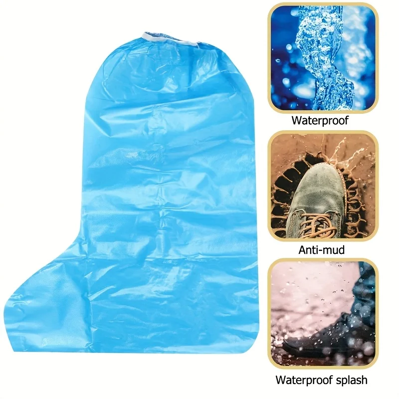 5 paia di copriscarpe impermeabili usa e getta ispessiti, copriscarpe in plastica trasparente impermeabile e antiscivolo per i giorni di pioggia,